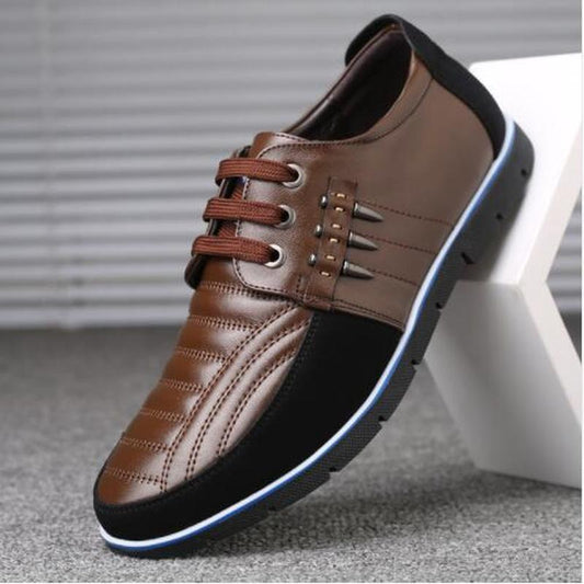 High-Quality Genuine Leather Men's Shoes with Elastic Band - Shello's House of Fashion and Beauty