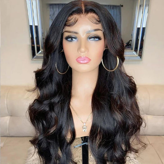 Brown Black Deep Wave Long Hair With Bangs Synthetic Wigs For Women Christmas Heat Resistant Thick Wig Gift - Premium  from eprolo - Just £72.56! Shop now at Shello's House of Fashion and Beauty