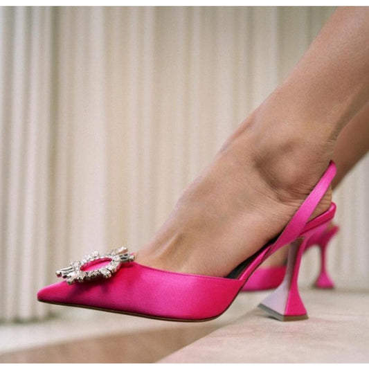 Luxurious Crystal Slingback High Heel Pumps: Elegance and Comfort Combined - Shello's House of Fashion and Beauty