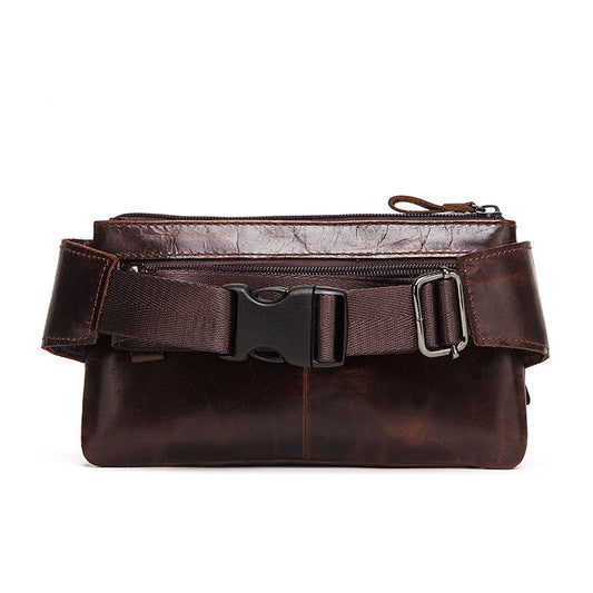 Genuine Leather Men's Waist Bag First Layer Leather Multifunctional Chest Bag Retro Messenger Bag - Premium  from eprolo - Just £42.62! Shop now at Shello's House of Fashion and Beauty