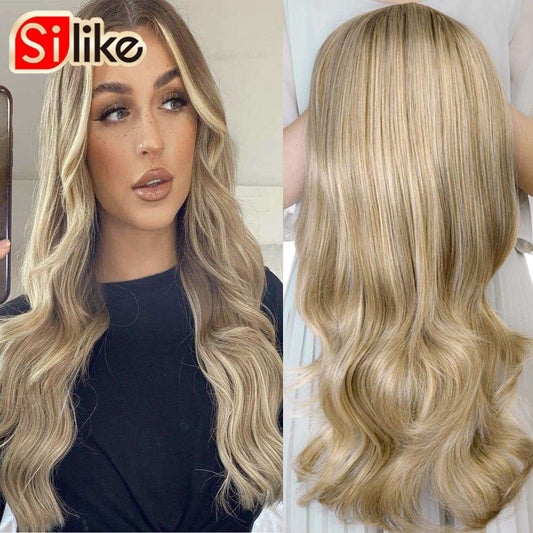 24 Inch Body Wave 3/4 Half Wig - Ombre Blonde Synthetic Hair Extensions - Premium Synthetic Hair from Shello's House of Fashion and Beauty - Just £45.99! Shop now at Shello's House of Fashion and Beauty