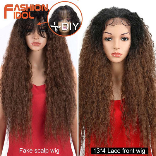 Afro Kinky Curly Baby Hair 13*4 Large Lace Front Wig - Premium Synthetic Afro- Kinky Curly from Shello's House of Fashion and Beauty - Just £45.56! Shop now at Shello's House of Fashion and Beauty