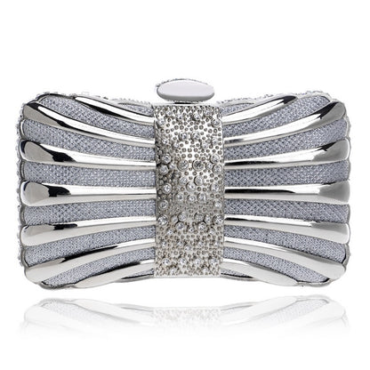 Elegance Redefined: SEKUSA Luxury Diamond Hollow-Out Evening Clutch