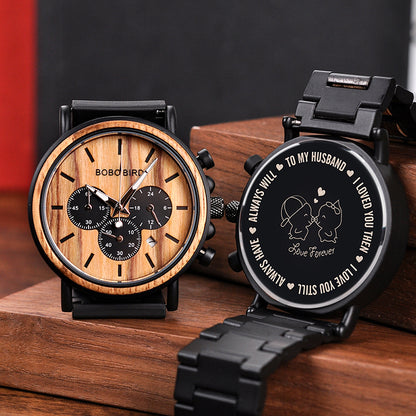 Personalized Engraved Wooden Watch - Timeless Gift for Him - Premium Men watches from Shello's House of Fashion and Beauty - Just £87.48! Shop now at Shello's House of Fashion and Beauty