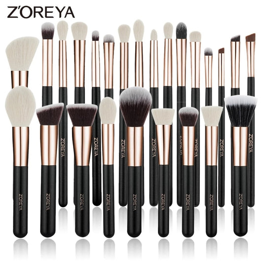 ZOREYA Black Makeup Brushes Set: Unleash Your Creativity with Natural Hair Brushes" - Premium Makeup Brush set from Shello's House of Fashion and Beauty - Just £20.99! Shop now at Shello's House of Fashion and Beauty
