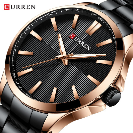 CURREN Luxury Stainless Steel Men's Fashion Watch - Business Quartz Wristwatch with Water Resistance