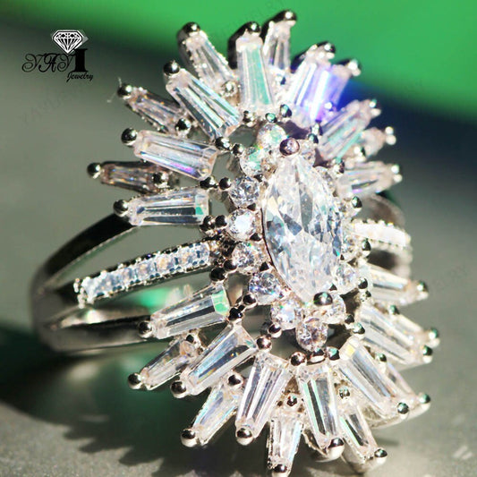 Women Jewelry Bohemia  Natural Moissanite Gemstones Zircon Ring - Premium Costume Jewellry from Shello's House of Fashion and Beauty - Just £7.99! Shop now at Shello's House of Fashion and Beauty