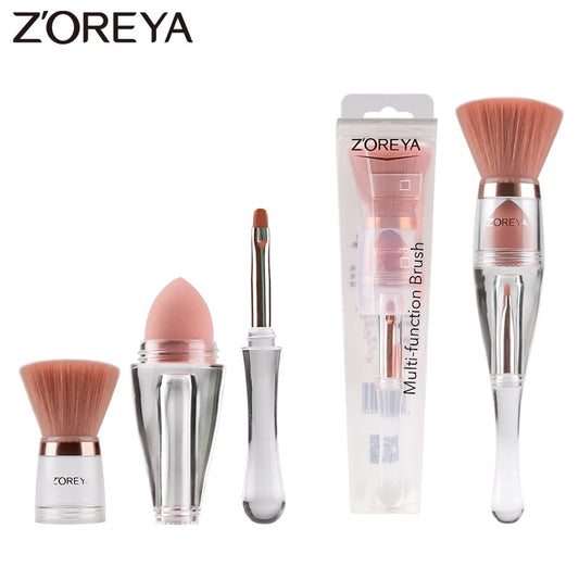 Zoreya Travel 3in1 Make Up Brush: Versatile, Portable, and Perfect for On-The-Go Beauty - Premium Makeup Brush set from Shello's House of Fashion and Beauty - Just £14.25! Shop now at Shello's House of Fashion and Beauty