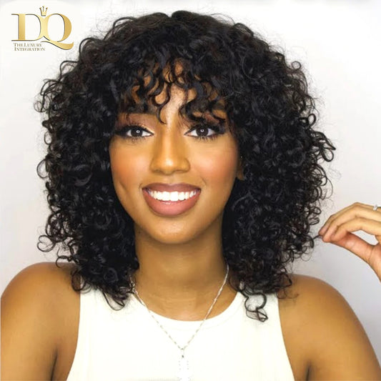 100% Real Hair Afro Curly Wig for Black Women - Brazilian Remy Human Hair