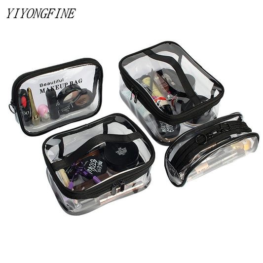 YIYONGFINE Transparent PVC Cosmetic Bag Set - Waterproof Toiletries Storage for Fashionable Travel