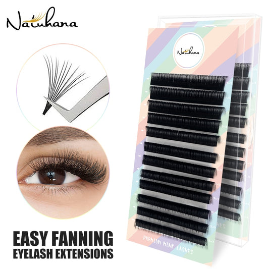 NATUHANA Easy Fan Volume Lashes: Effortless Auto Fanning for Stunning Camellia Eye Extensions - Premium Eye Lashes from Shello's House of Fashion and Beauty - Just £10! Shop now at Shello's House of Fashion and Beauty