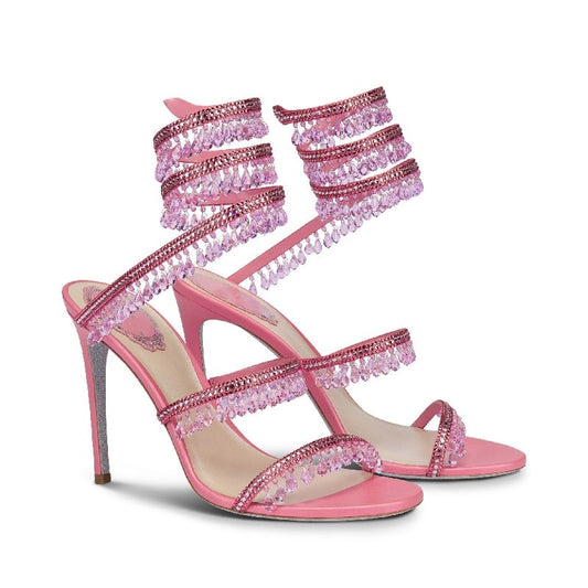 Enchanting Fairy Wind Rhinestone Ankle Sandals - Luxurious Stiletto High Heels for Wedding Glamour - Premium Women High heels from Shello's House of Fashion and Beauty - Just £69.45! Shop now at Shello's House of Fashion and Beauty