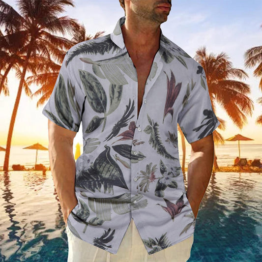Tropical Vibes: Men's Hawaiian Summer Turn-Down Collar Shirts - Premium Men Shirt from Shello's House of Fashion and Beauty - Just £15.99! Shop now at Shello's House of Fashion and Beauty