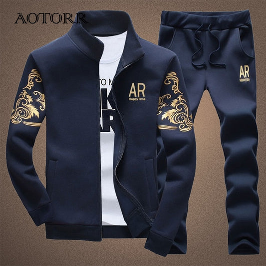 Men's Casual Fall Tracksuit - Stylish and Comfortable Two-Piece Set