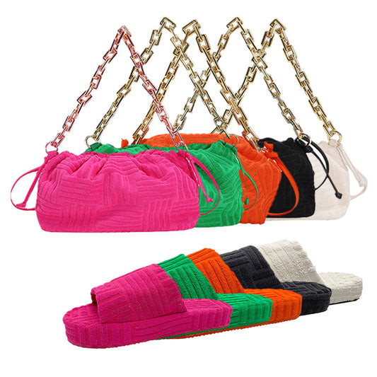 Towel Style Shoes and Purse Set.