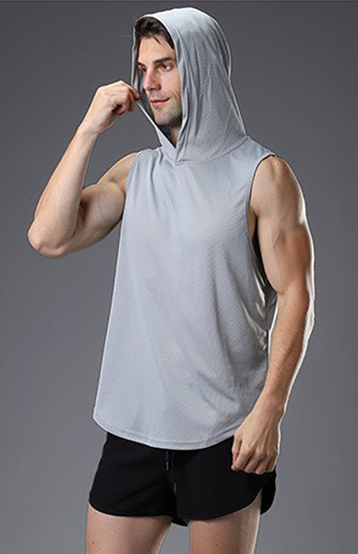 Men's Quick Dry Hoodie Sleeveless Sports Vest