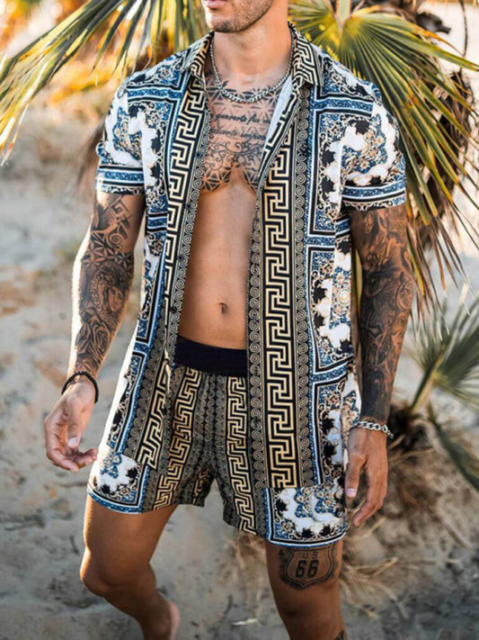 Men's Hawaiian Shirt & Shorts Set 3 Tropical Prints.