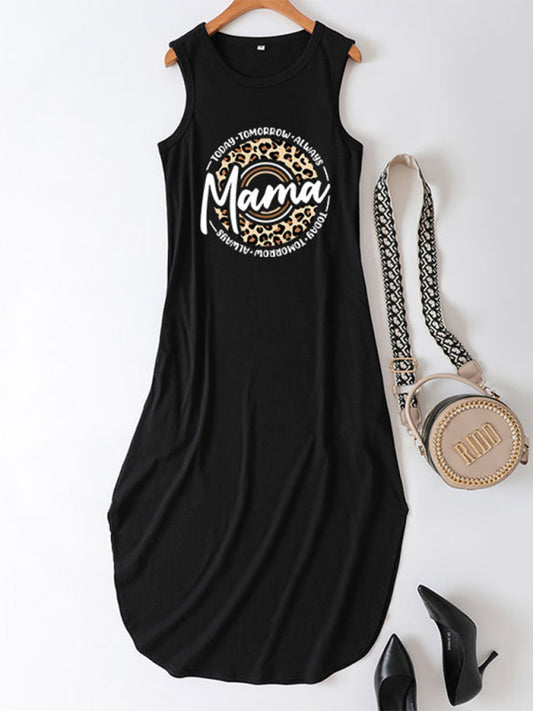 Elegant Mama Graphic Print Henley Long Dress - Effortless Style and Comfort for Women - Premium Women Summer Dress from Shello's House of Fashion and Beauty - Just £25.45! Shop now at Shello's House of Fashion and Beauty